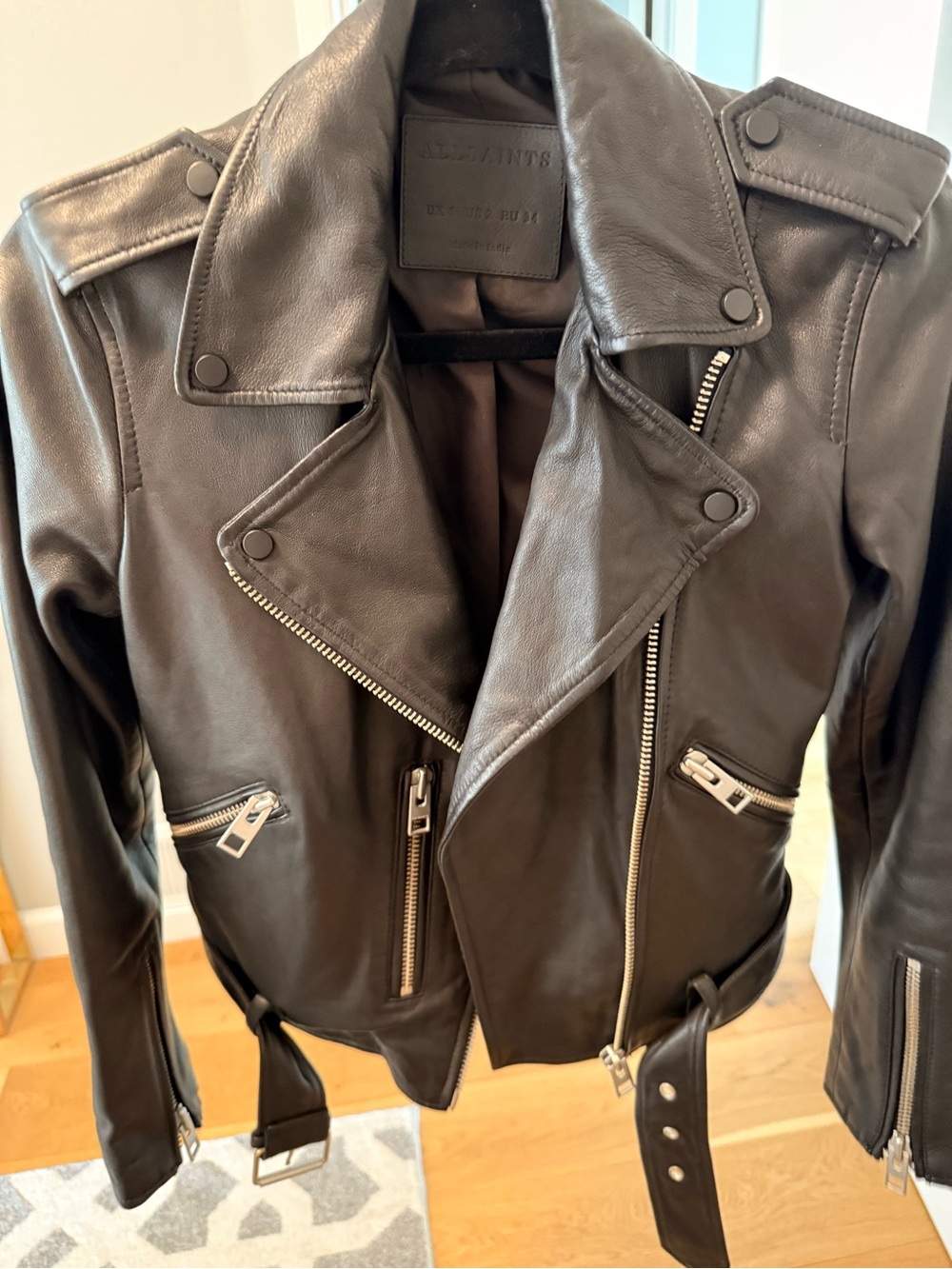 Classic Black AllSaints Balfern Leather Jacket